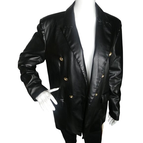 Truth Women's Faux Leather Jacket Black Size 10 - Picture 2 of 10